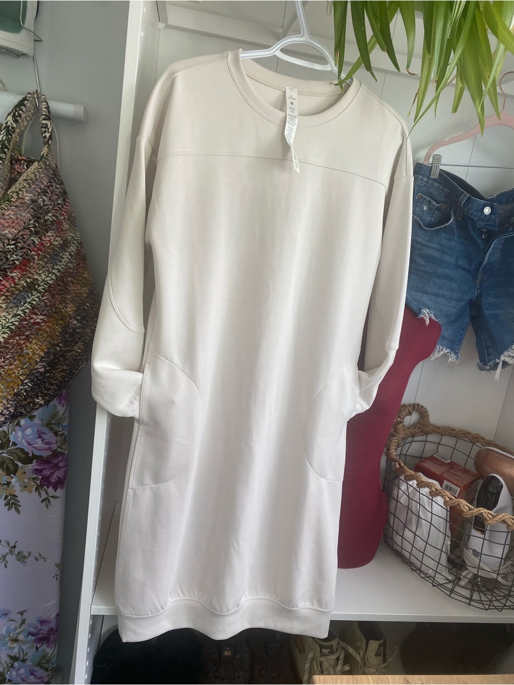 Lululemon Softstreme Midi Pocket Tunic Dress |white|opal|cream